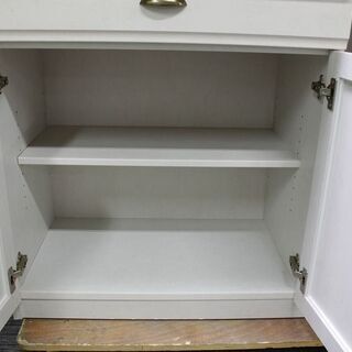 hビーカンパニー NEO クリチコ 食器棚 K-105HOP WH 天板天然パイン材  ホワイト 幅105cm　ユーアイ B-COMPANY キッチンボード 店頭引取大歓迎♪ R2983)