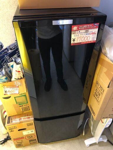 ☆中古 激安　三菱　MITSUBISHI　冷蔵庫　167L　2017年製　MR-P17A-B　DC073　￥17,000円！！