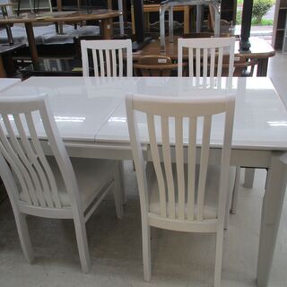 ID:G939910　☆アウトレット家具☆　食卓5点セット（伸縮）