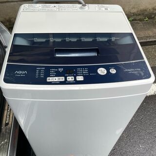 ■都内近郊無料で配送、設置いたします■美品　2019年製　洗濯機　AQUA　AQW-BK45G(FB)　4.5キロ■AQ04