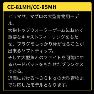 ゼニス カレントラインキャスティズムCC-81MH 平政マグロトップゲーム