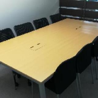 オフィス用OAテーブル（2400×1200）8~10人用＆椅子8脚のセット