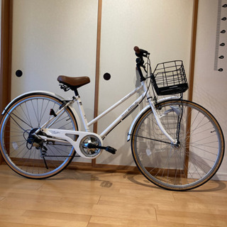 シマノ☆6段変速オートライト付き自転車26インチ(ホワイト)