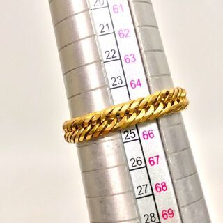 K18 喜平 6面 ダブル 6面W リング 18金 3.3ｇ 24号サイズ メンズ