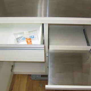 R083 国産 フナモコ 食器棚 【幅90.2×高さ180cm】 ホワイトウッド 展示品