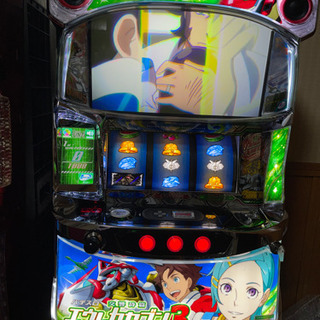 パチスロ実機　エウレカセブン3 コイン不要機　家庭用電源対応　ボリューム、ドアキー、設定キー付き