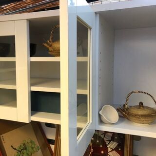 ☆中古 激安 キッチン棚 収納家具 ホワイト レンジ入れ インテリア 