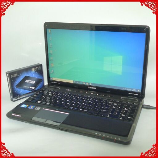 送料無料 新品SSD240GB ブラック ノートパソコン 中古良品 16型 東芝 T560/58AB Core i7 4GB ブルーレイ 無線 テンキー Windows10 Office