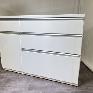 キッチンカウンター ニトリ 白 レンジ台 収納棚 食器棚 中古品