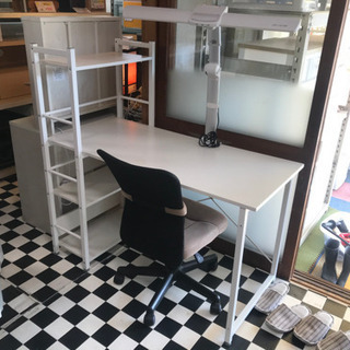 【リサイクルショップ八光　田上店　配達・設置OK】システムデスク　ザックWH　3点セット