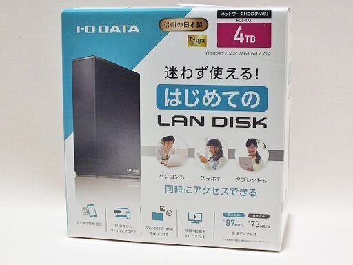 【苫小牧バナナ】未使用☆I・O DATA/アイ・オー・データ HDL-TA4 ネットワーク接続ハードディスク 4TB Windows/Mac/Android/ｉOS 日本製 HDD♪