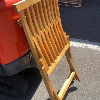 【ネット決済・配送可】木製折りたたみ椅子(展示会に使ったもの)