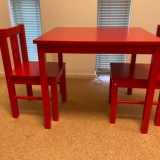 【ネット決済】IKEA クリッテル　テーブル　椅子2客　セット　子供用