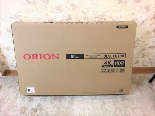 展示品　4K対応　液晶テレビ　ORION OL50XD100 2019年製　50V　4Kチューナー内蔵　販売店展示品　箱入り