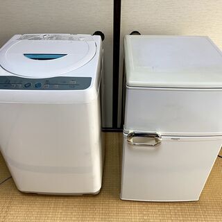 【ネット決済・配送可】morita2ドア冷蔵庫＆SHARP全自動洗濯機