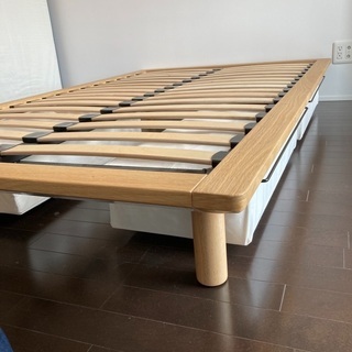 無印良品　セミダブルベッドフレーム　バスケット・レール付き