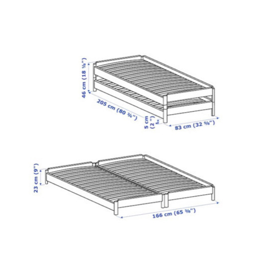 IKEAスタッキングベッド　マットレス2枚付き　美品