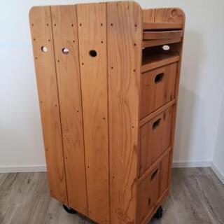 お話中です】送料込みキャスター付きワゴン 理美容室 Y.S.PARK 木製