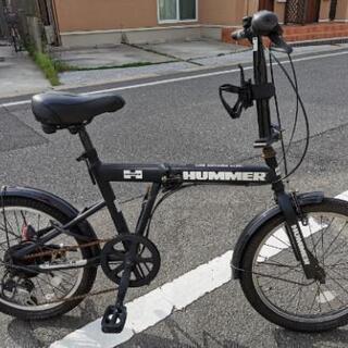 【ネット決済・配送可】HUMMER 折り畳み自転車　中古