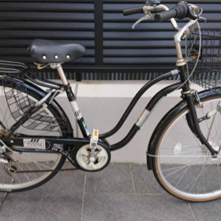 【中古自転車】26インチ 黒　6段変速　オートライト付　BAA認定自転車　若林自転車　浜大津　SALE中❗️