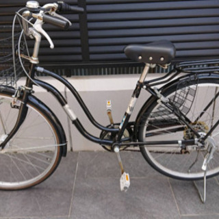 自転車 【中古自転車】26インチ 黒 6段変速 オートライト付 BAA認定 