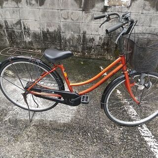 自転車26インチオレンジ