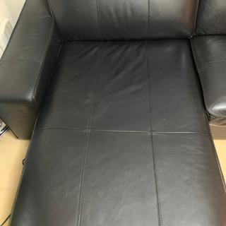 IKEA レザーソファー kivik 黒レザー