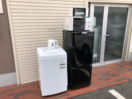 極美品■家電5点セット 2018年製 冷蔵庫 洗濯機 レンジ トースター ケトル