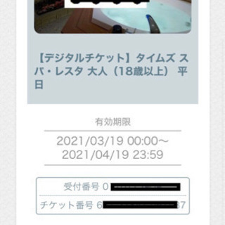 【ネット決済】タイムズスパ　レスタ　入館チケット(デジタル)