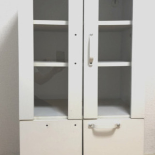 無料 食器棚 キッチンボード レンジ台 白 ホワイト