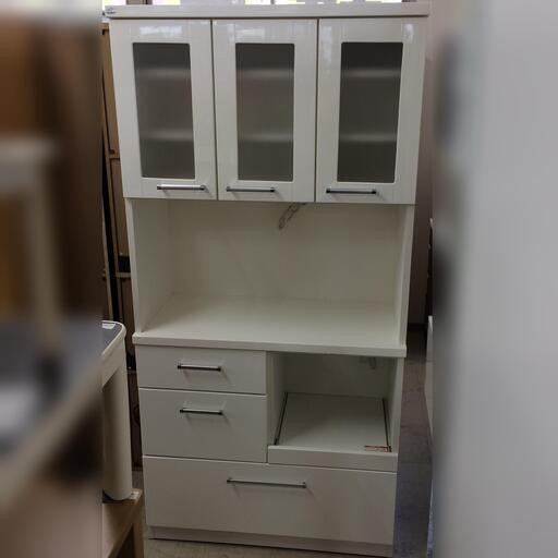 J508 ニトリ 食器棚 キッチンボード N BANDA（Nバンダ） 90KB-WH ホワイト 880×440×1800 クリーニング済み
