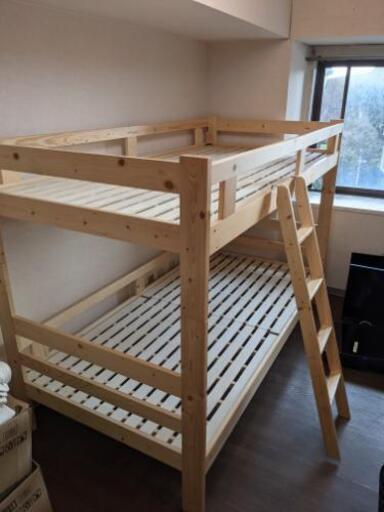 パイン材 木製2段ベッド
