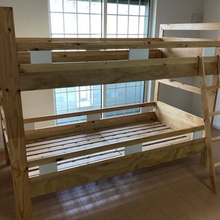 美品 ニトリ 2段ベット ハイライン 二段ベッド ナチュラル すのこ 