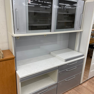 【松田家具】レンジボード キッチン収納 食器棚 （幅156cm）...
