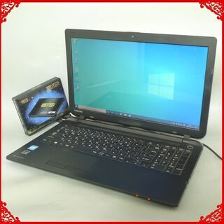 【送料無料】新品SSD256GB 早い者勝ち ノートパソコン 中古良品 15.6型 東芝 BX/35NB Celeron 2GB DVDRW 無線 カメラ テンキー Win10 Office