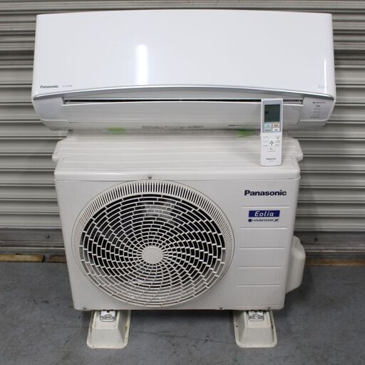 T691) ☆美品☆ パナソニック ルームエアコン CS-22HEXBK 2018年製 エオリア 室外機セット 2.2kw 単相100V 6畳 Panasonic エアコン
