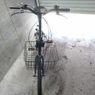 折りたたみ自転車中古 EVERBLUE 外装6段変速 カゴ付き タイヤ20インチ カラーブラック