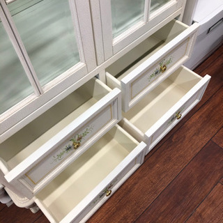 飾り棚 ショーケース アンティーク調 ガラス 鏡 