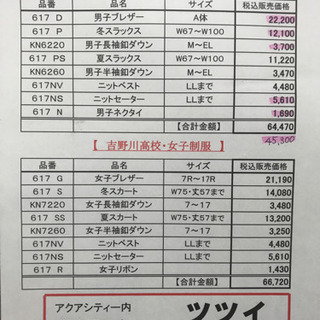 徳島県立吉野川高校 男子用 制服