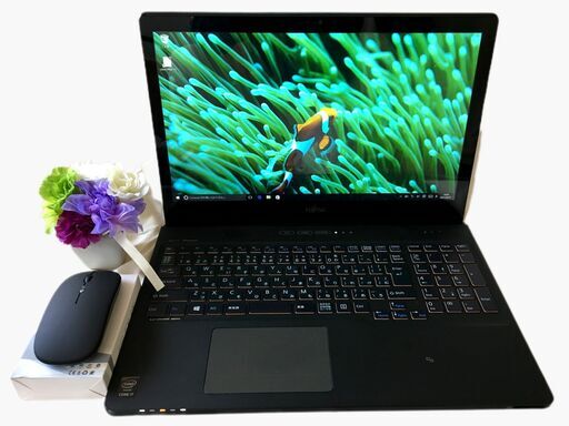 ４世代Core i7＋HDD1TBで高速起動！メモリ8GB/Windows10/タッチパネル/ブルーレイ/カメラ内蔵/LibreOffice/新品無線マウス/富士通　AH77/S