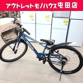 自転車 24インチ 青 マウンテンバイク SPEED 変速6段 ...