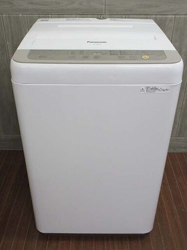 ss1933　中古　パナソニック　洗濯機　6kg　NA-F60B10　シャンパンPanasonic　全自動洗濯機　上開き　スリム　ホワイト取扱説明書付き　槽洗浄　香りしっかり　送風乾燥