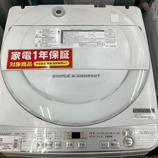 一年保証付き！　SHARP 洗濯機　ES-GE6C　2019年製　6.0㎏ 一年保証付き！ SHARP 洗濯機 ES-GE6C 2019年製 6.0㎏ 【公式通販】