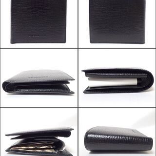 AA471 BURBERRY ロゴ チェック パスケース付き 二つ折り財布