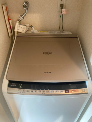 (5月末のお受け渡し) HITACHI 縦型洗濯乾燥機 ビートウォッシュ シャンパン