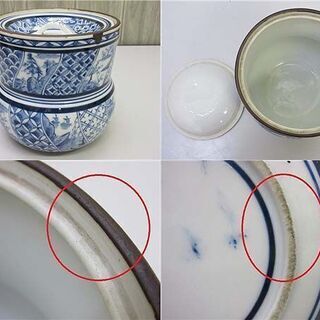 ss1975　中古　茶道具　5点セット　短冊箱　木箱　和風　茶棚　和食器茶碗　水指　建水　蓋置　柄杓　お茶　持ち運び　野点