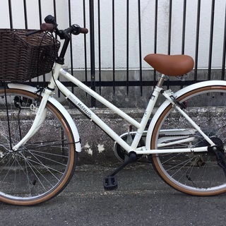 動作・美品＞◉26インチ・シティサイクル自転車・シマノ6段変速・鍵 