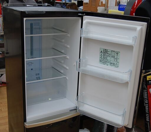 冷蔵庫 168L 2012年製 2ドア パナソニック NR-B175WX-CK 右開き 黒色