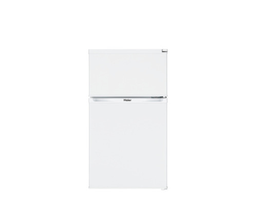 ①ハイアール 91L 2ドア冷蔵庫（直冷式）ホワイトHaier JR-N91J(W)