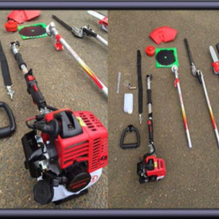 草刈機　バリカン芝刈り機　チェーンソー　交換自在3点セット